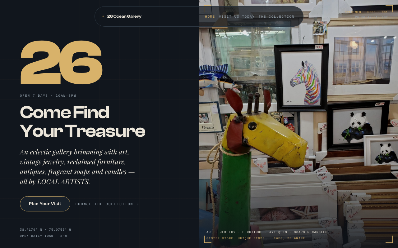 26oceangallery.com (26oceangallery.com) — website redesigned by WebFactory