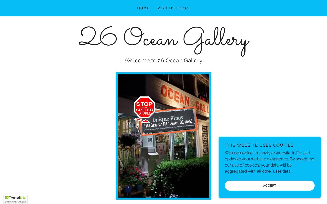 26oceangallery.com (26oceangallery.com) — original website before the WebFactory redesign