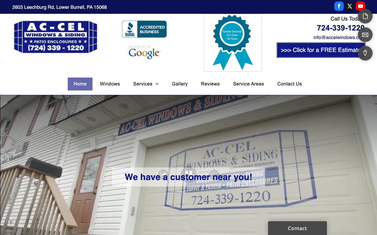 accelwindows.com (accelwindows.com) — original website before the WebFactory redesign