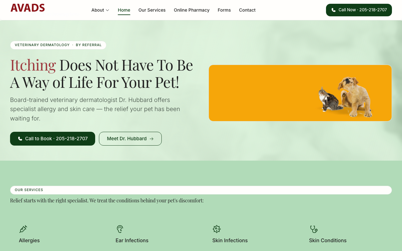 alabamavetderm.com (alabamavetderm.com) — website redesigned by WebFactory