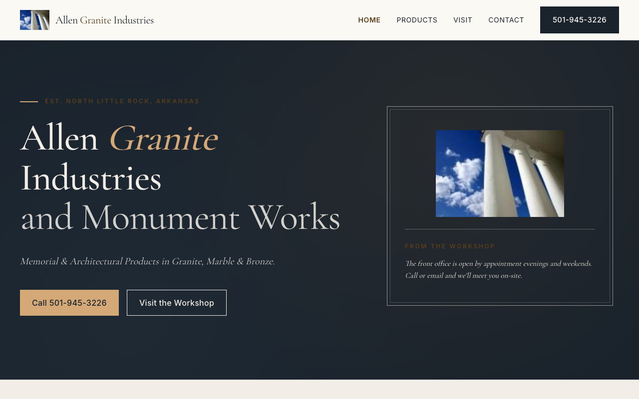 allengraniteindustries.com — rebuilt by WebFactory