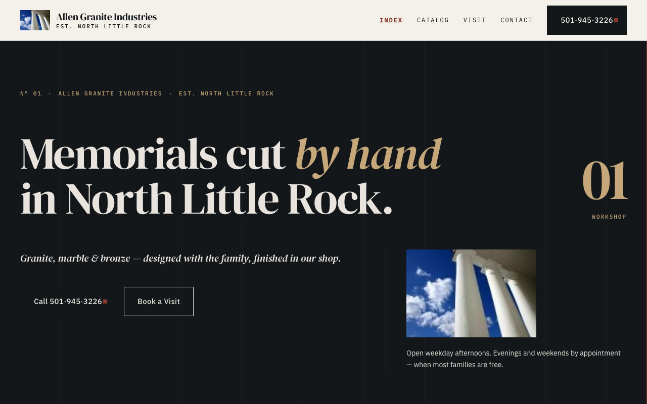 allengraniteindustries.com (allengraniteindustries.com) — website redesigned by WebFactory