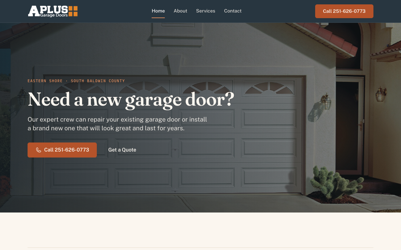 aplusgaragedoorsal.com — rebuilt by WebFactory