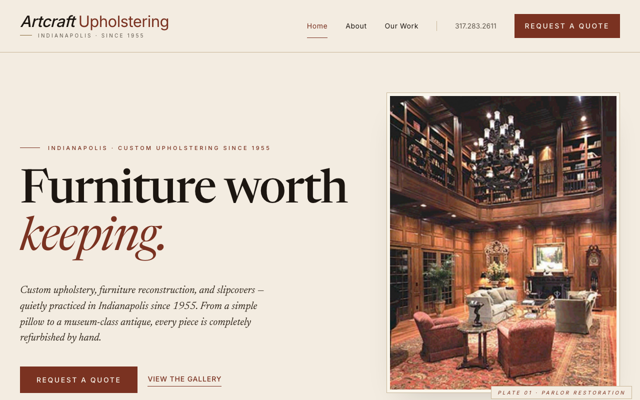 artcraftupholstering.com (artcraftupholstering.com) — website redesigned by WebFactory