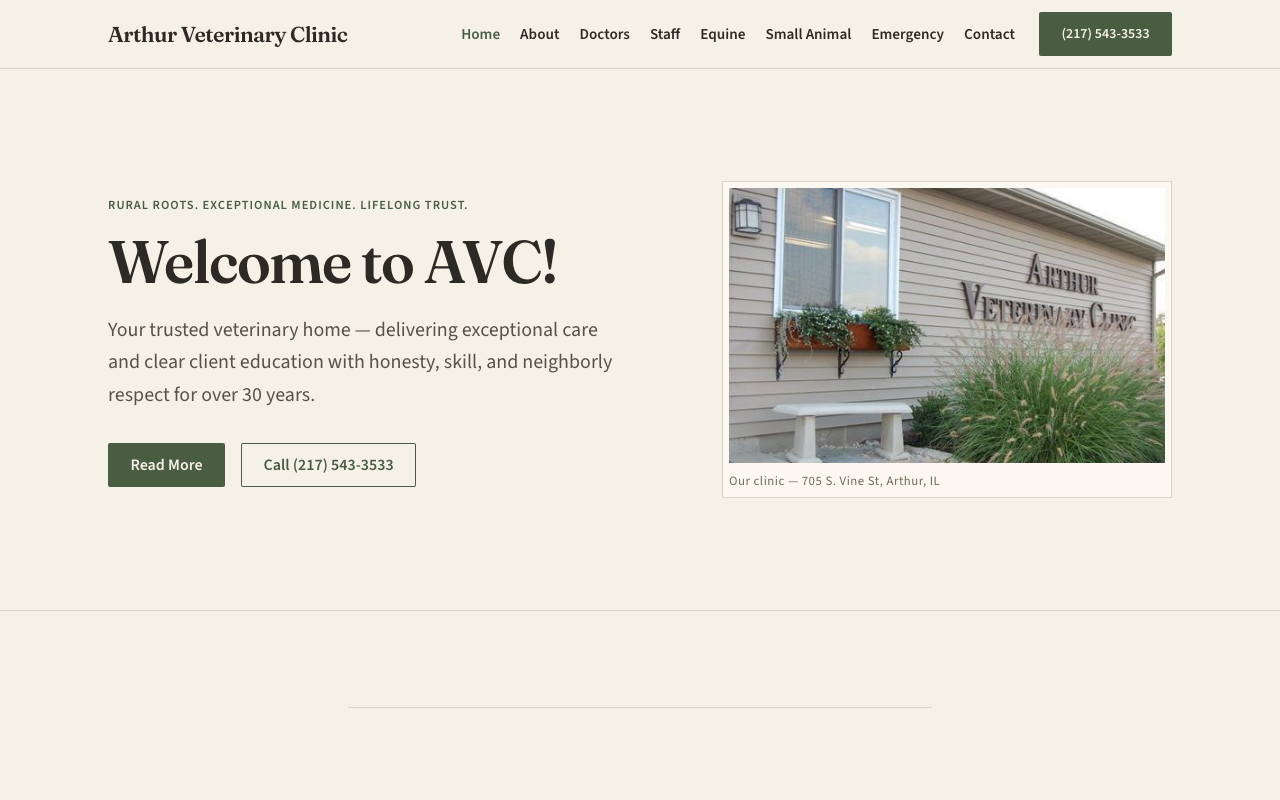 arthurvetclinic.com — rebuilt by WebFactory