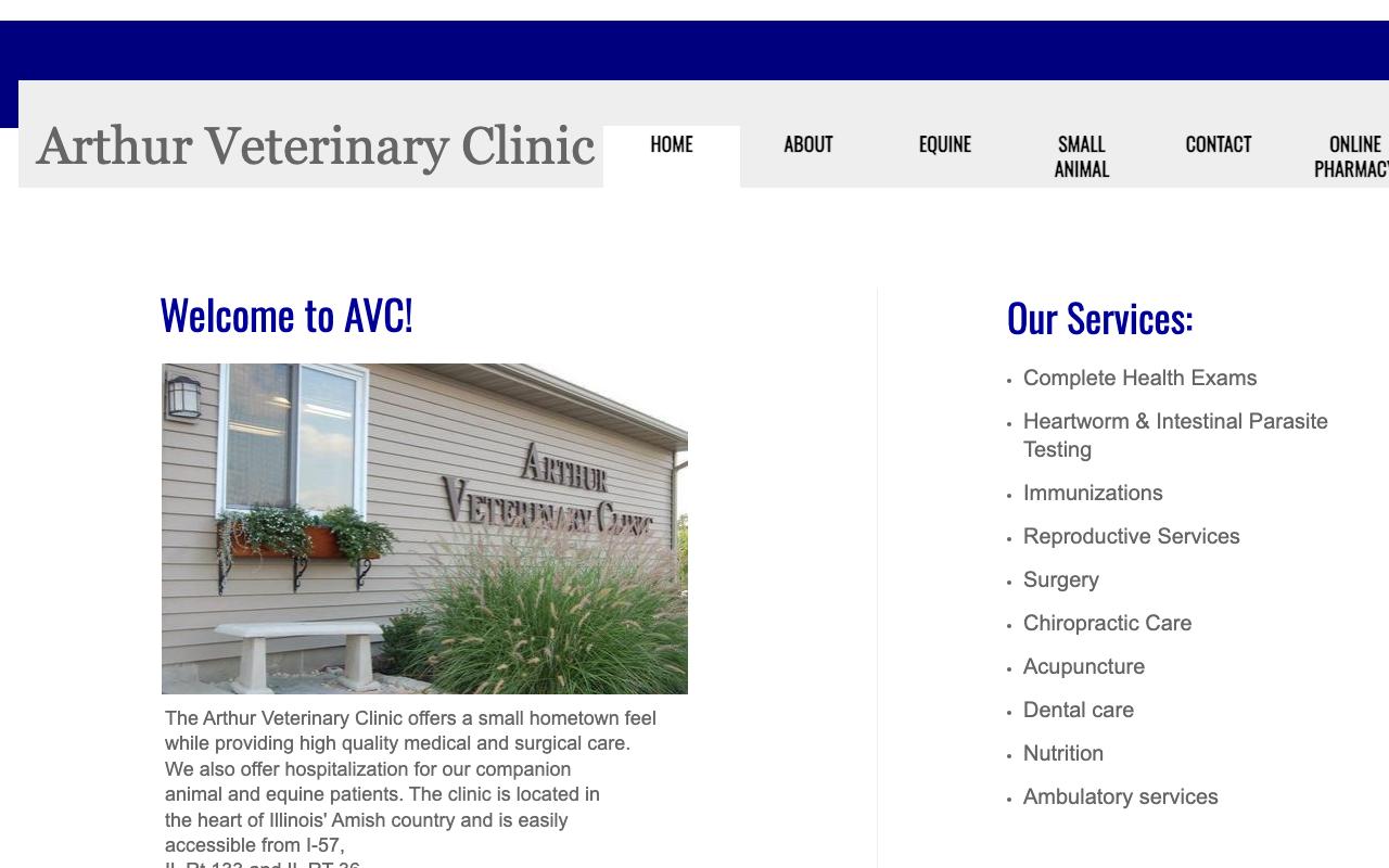 arthurvetclinic.com — original site