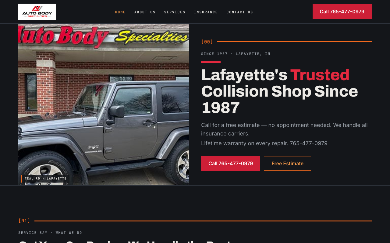 autobodyoflafayette.com (autobodyoflafayette.com) — website redesigned by WebFactory