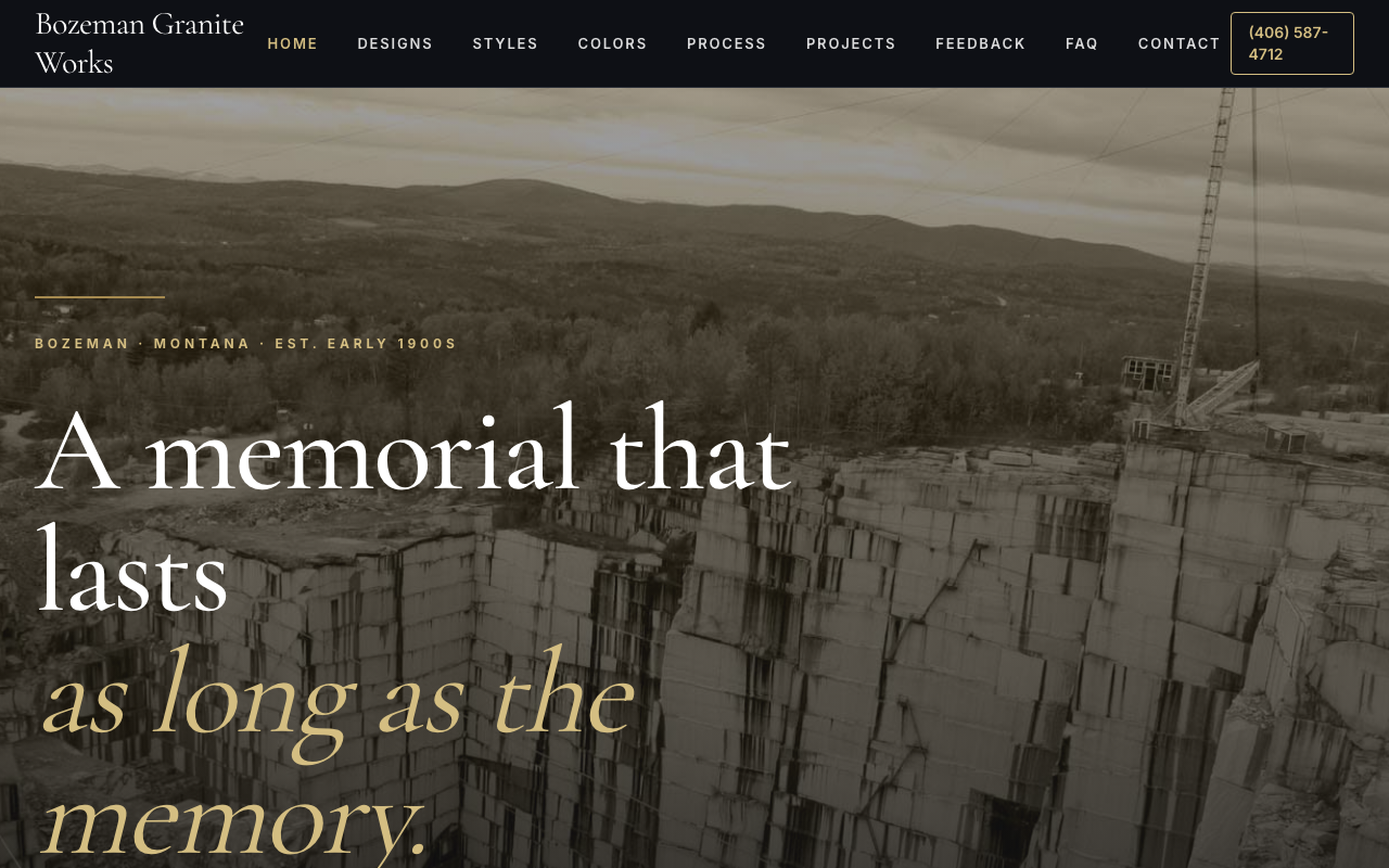 bozemanmonumentsandheadstones.com (bozemanmonumentsandheadstones.com) — website redesigned by WebFactory