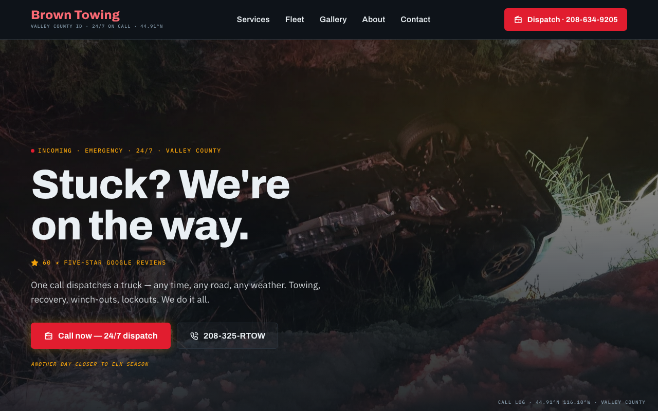 browntowingidaho.com (browntowingidaho.com) — website redesigned by WebFactory