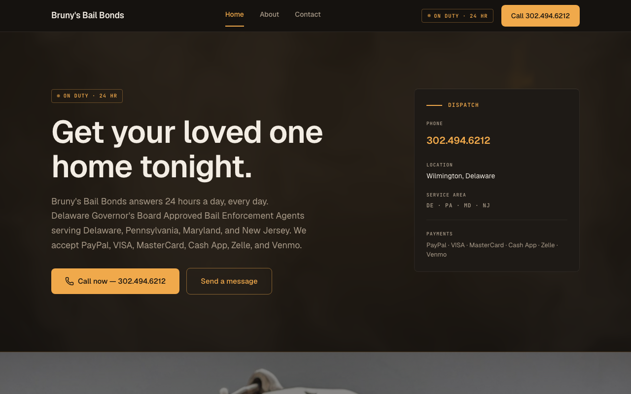 brunysbailbonds.com (brunysbailbonds.com) — website redesigned by WebFactory