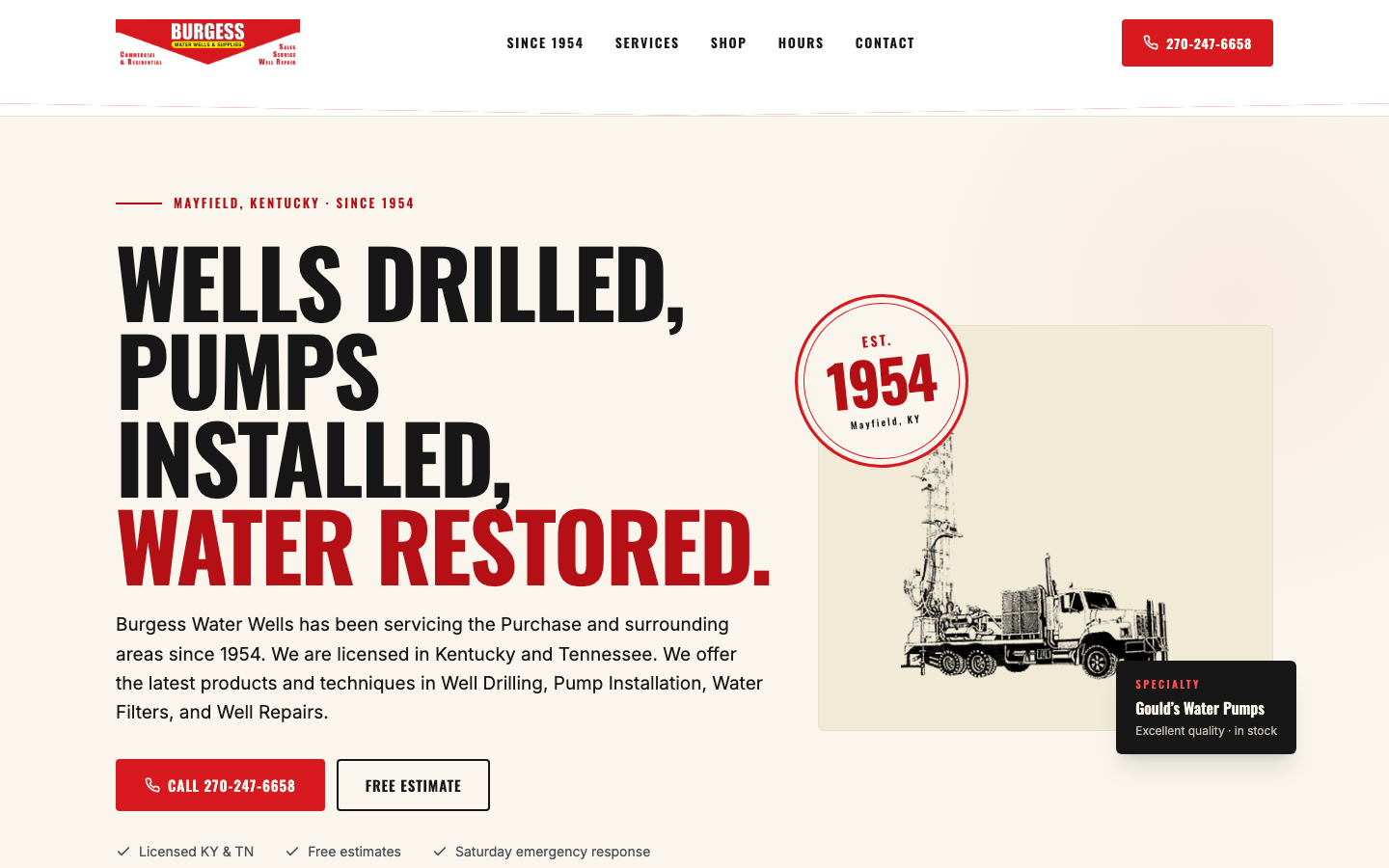 burgesswaterwells.net — rebuilt by WebFactory