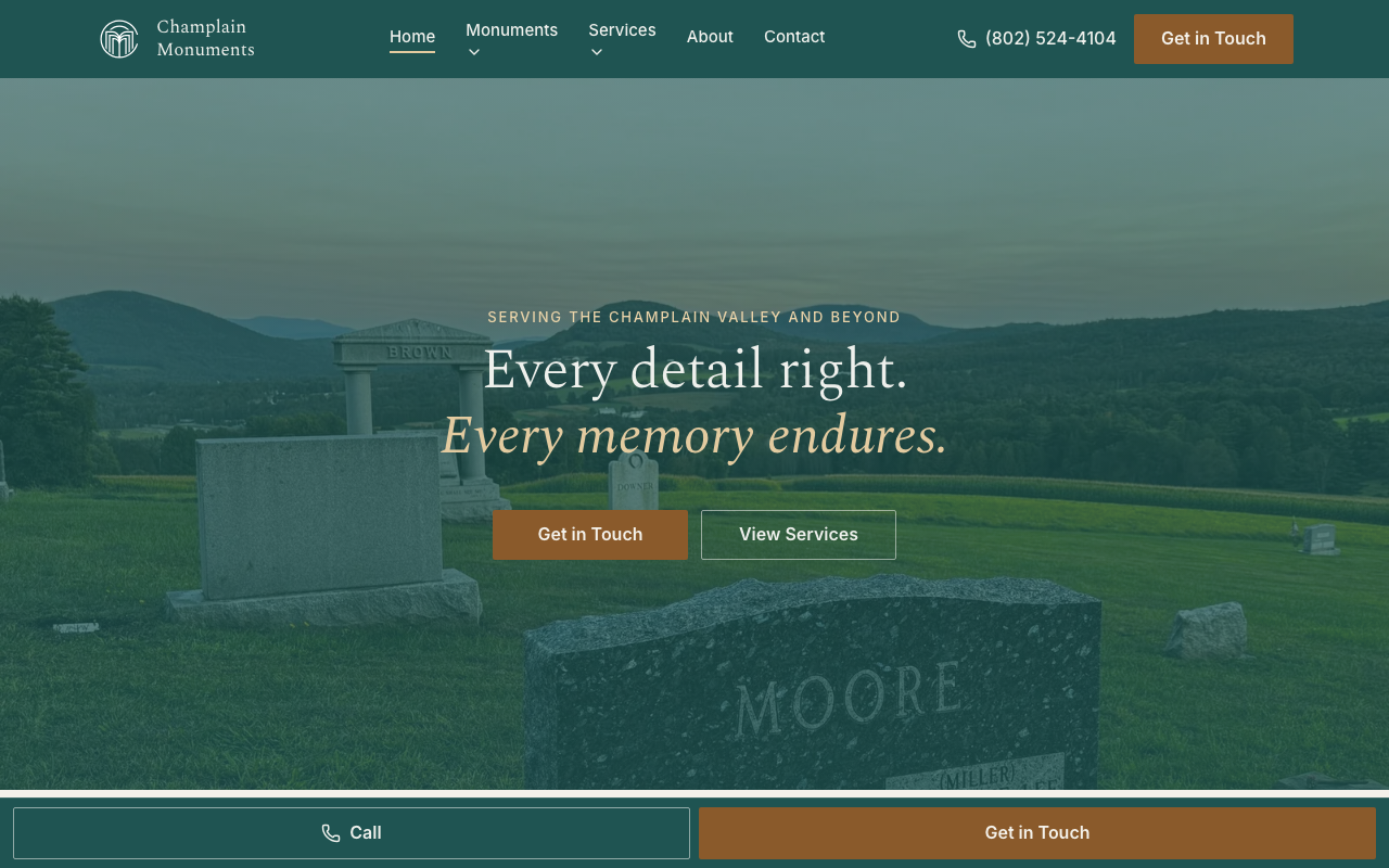 champlainmonuments.com — rebuilt by WebFactory