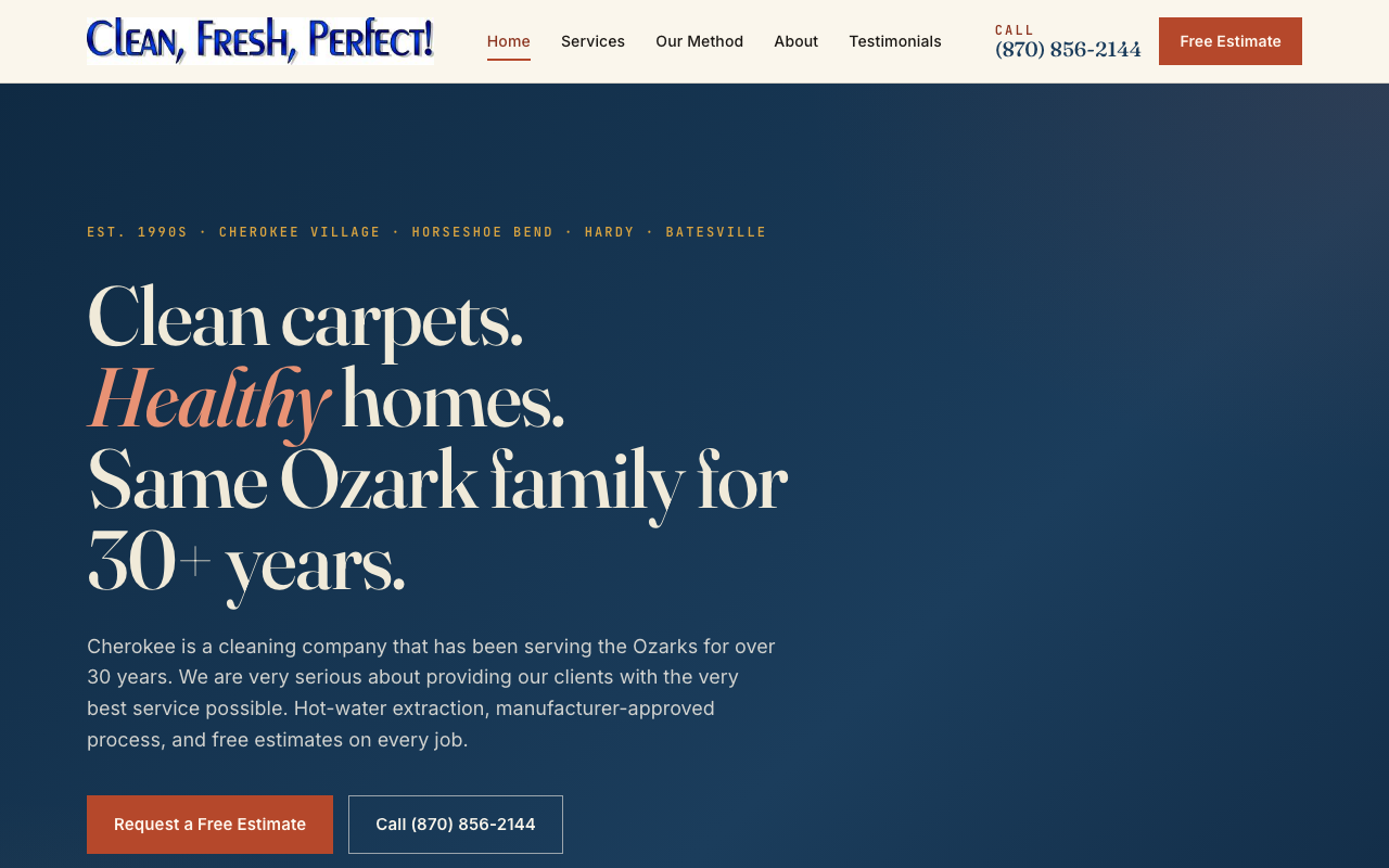 cherokeecarpetcleaning.com — rebuilt by WebFactory