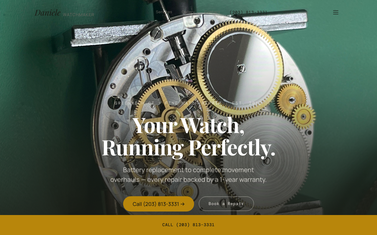 danielewatchmaker.com (danielewatchmaker.com) — website redesigned by WebFactory