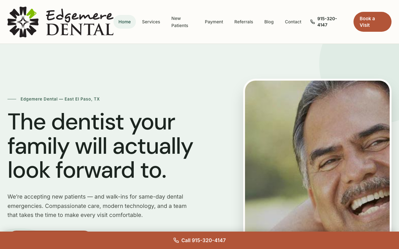 edgemeredental.com (edgemeredental.com) — website redesigned by WebFactory
