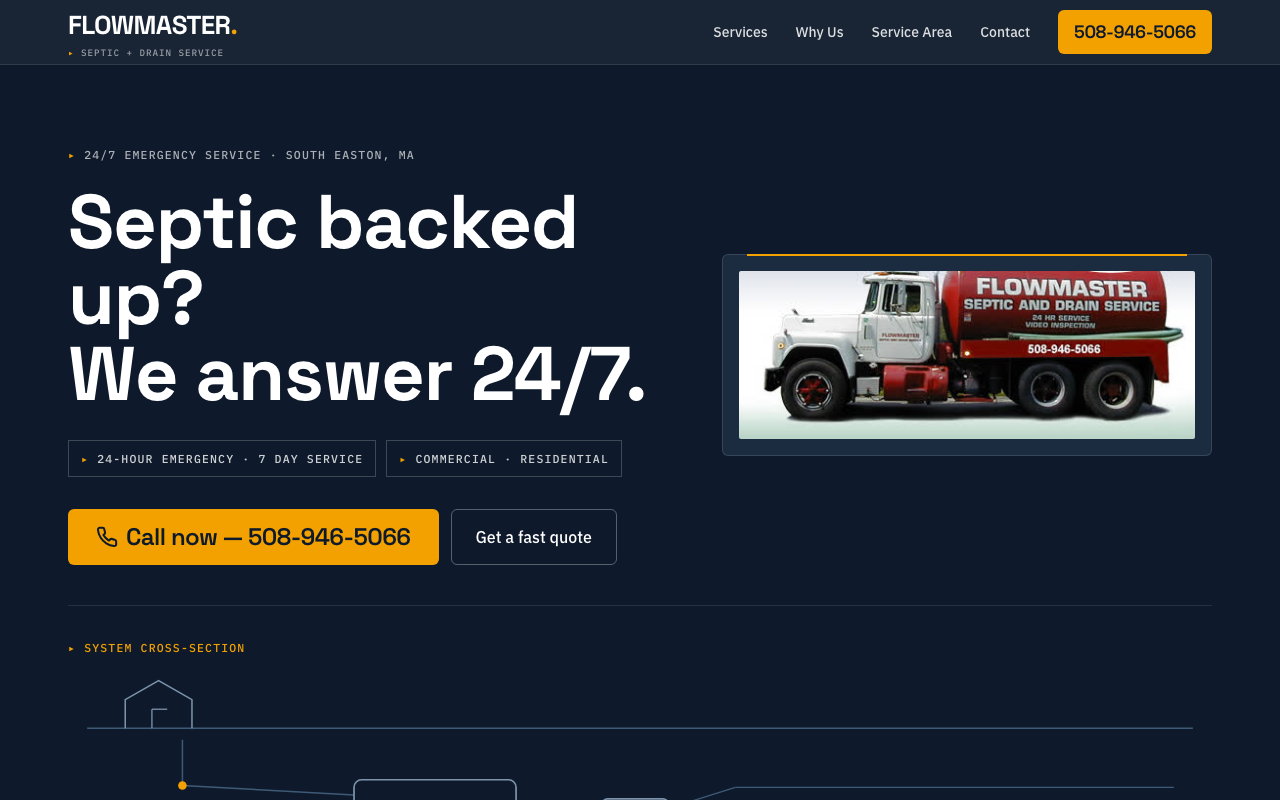 flowmasterseptic.com (flowmasterseptic.com) — website redesigned by WebFactory