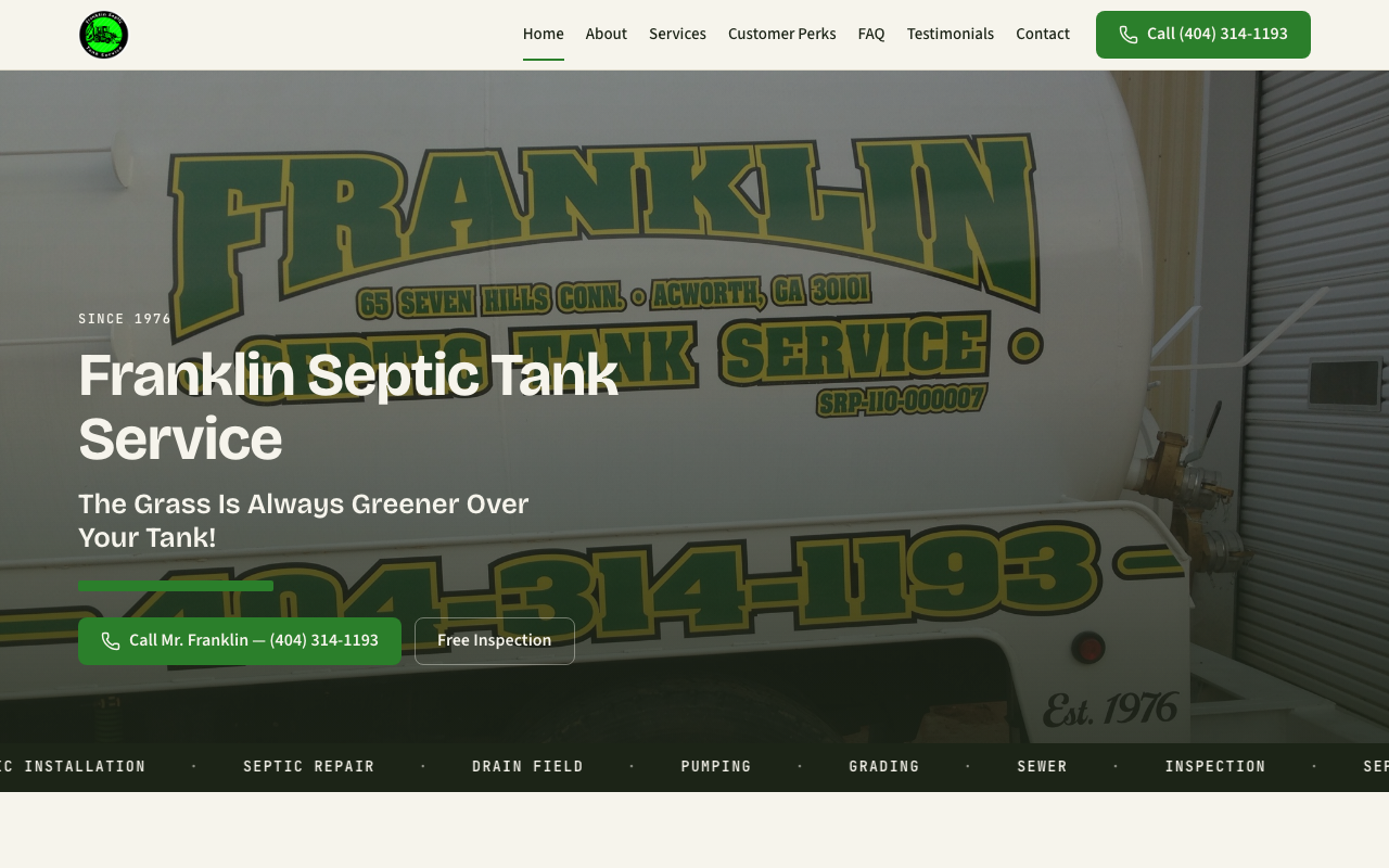 franklinseptictankservice.com — rebuilt by WebFactory