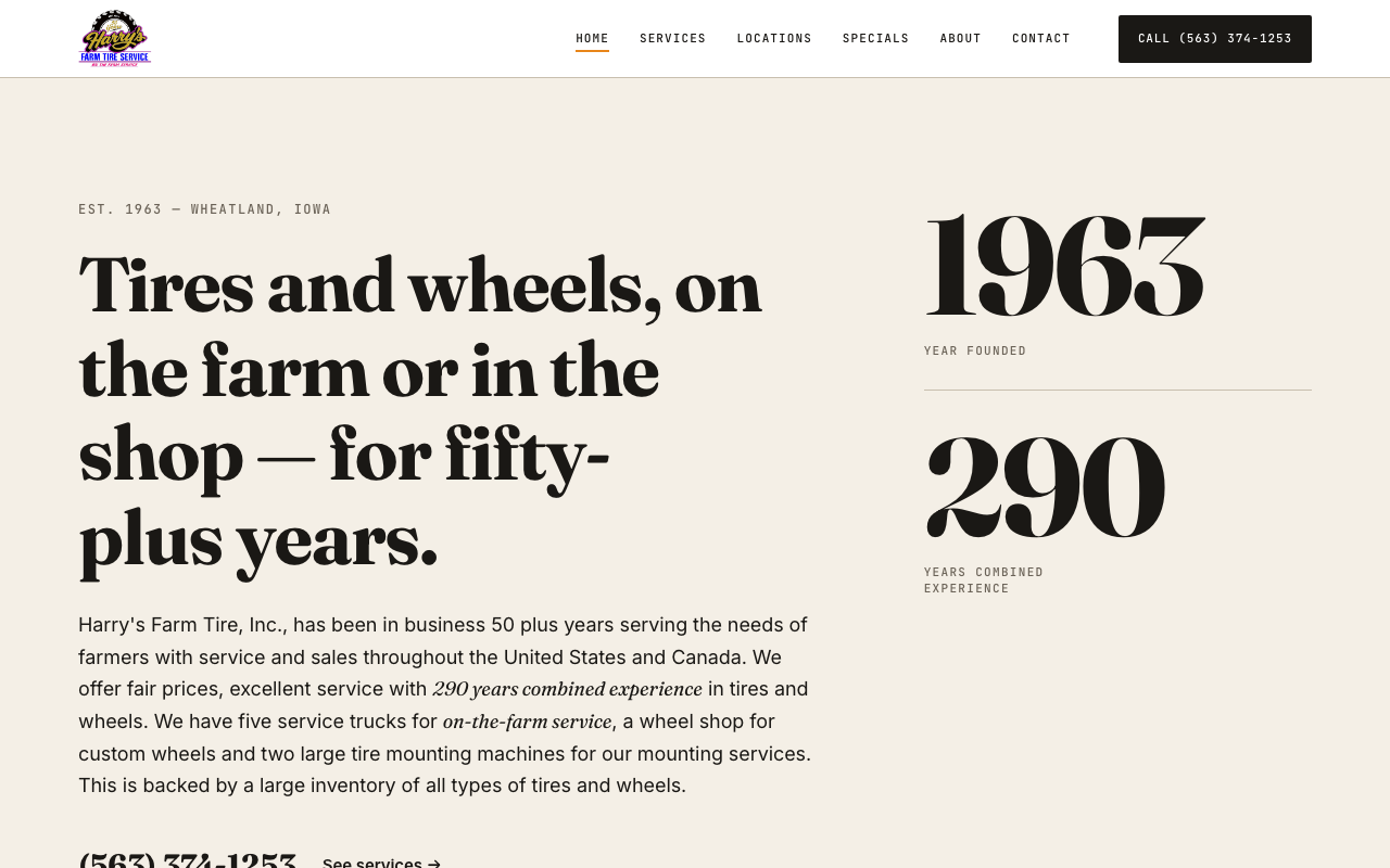 harrysfarmtire.com — rebuilt by WebFactory