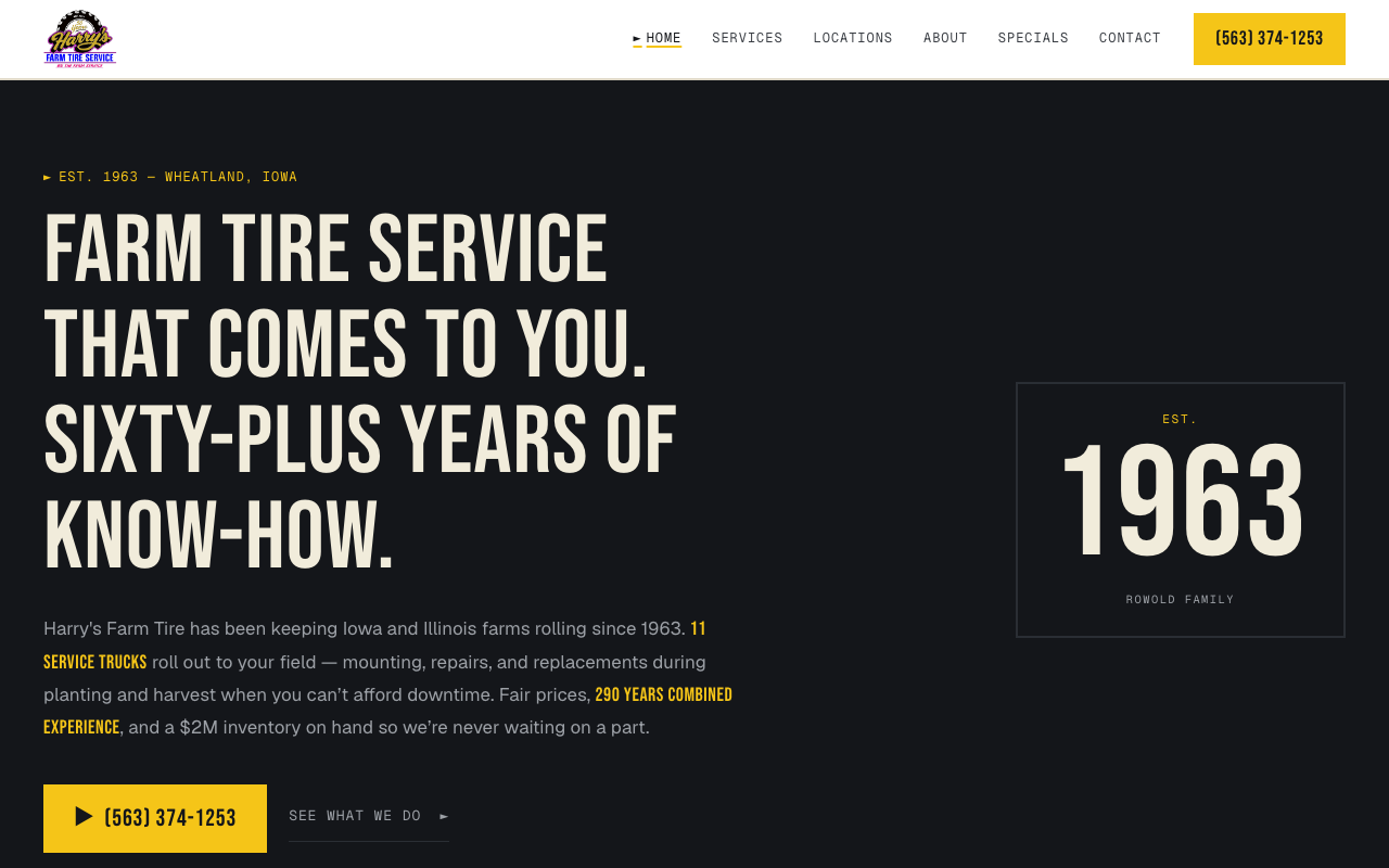 harrysfarmtire.com (harrysfarmtire.com) — website redesigned by WebFactory