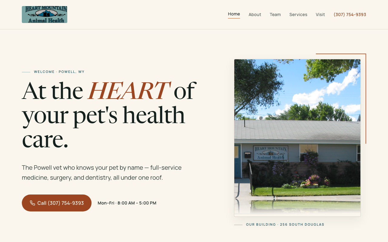 heartmountainanimalhealth.com (heartmountainanimalhealth.com) — website redesigned by WebFactory