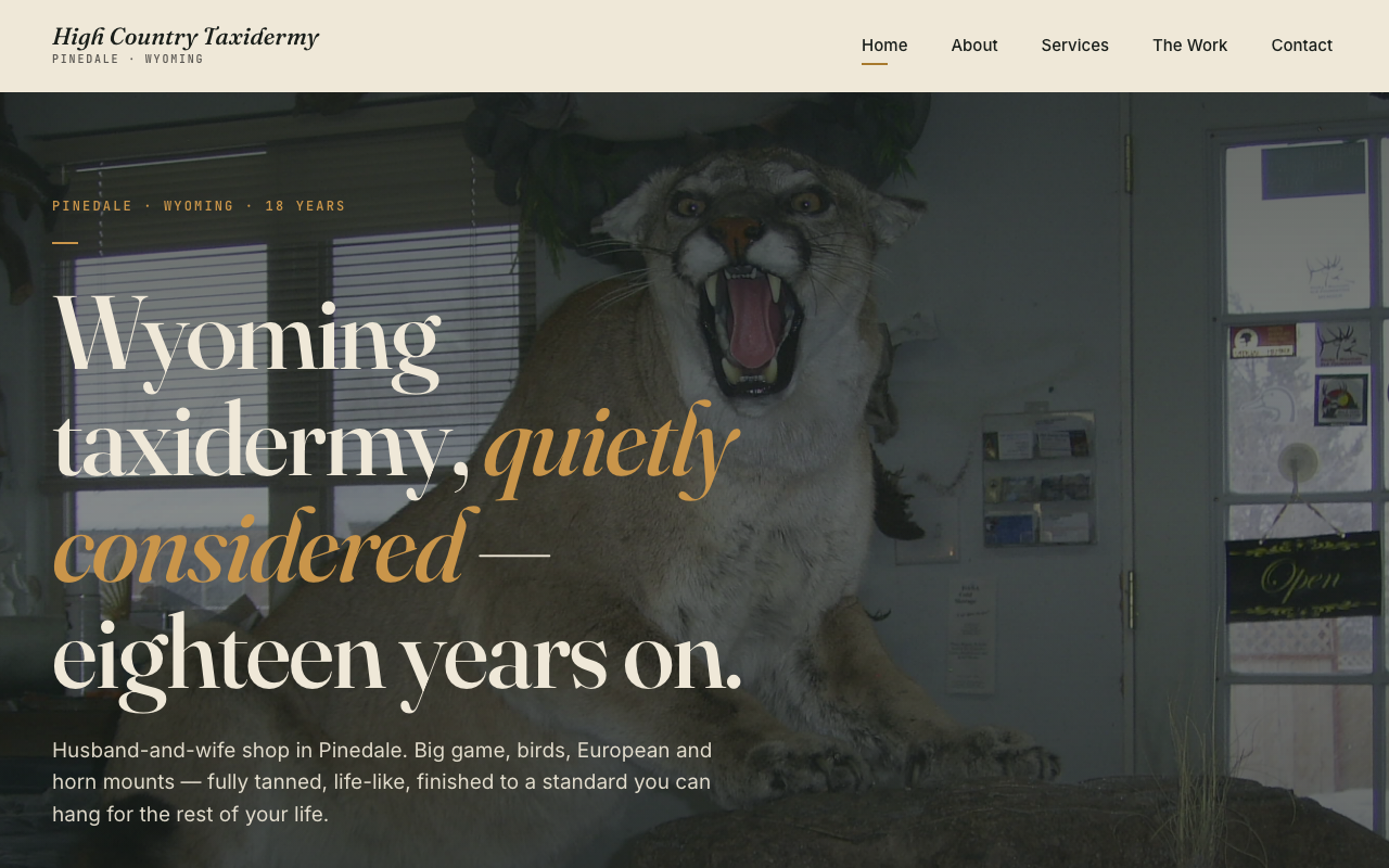 highcountrytaxidermy.net — rebuilt by WebFactory