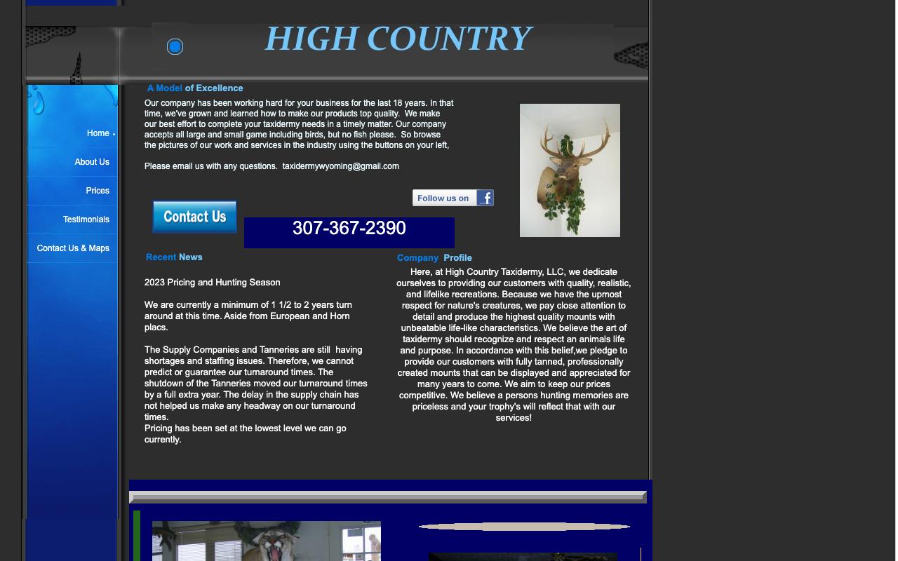 highcountrytaxidermy.net — original site