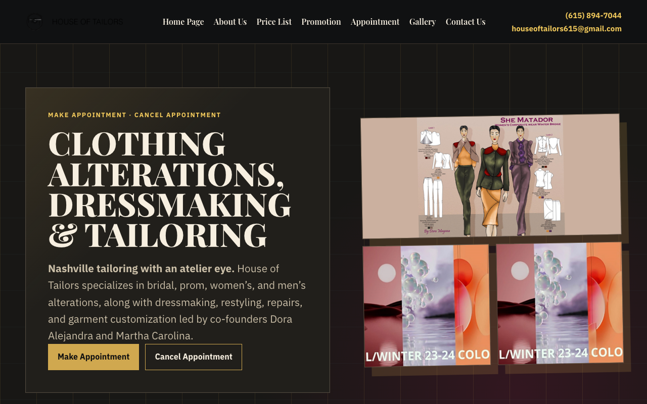 houseoftailors615.com (houseoftailors615.com) — website redesigned by WebFactory