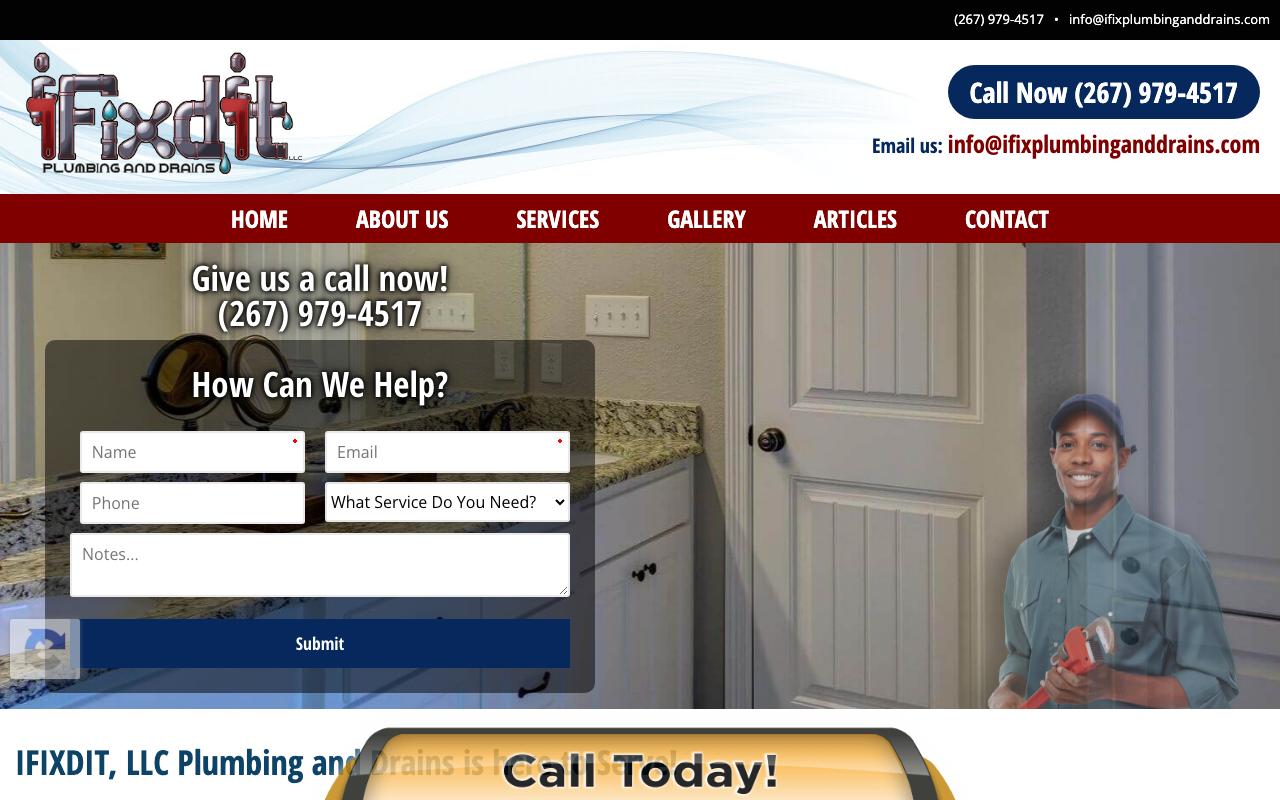 ifixplumbinganddrains.com — original site