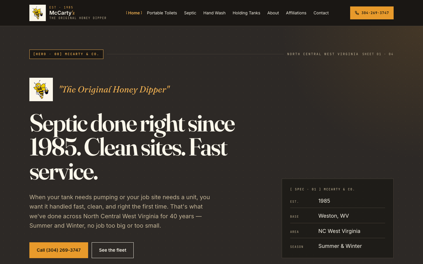 J. W. McCarty's Services, Inc. (mccartyservices.com) — website redesigned by WebFactory