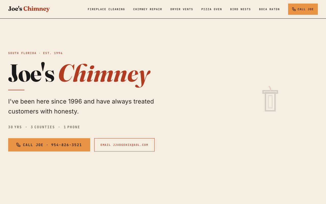 joeschimney.com — rebuilt by WebFactory