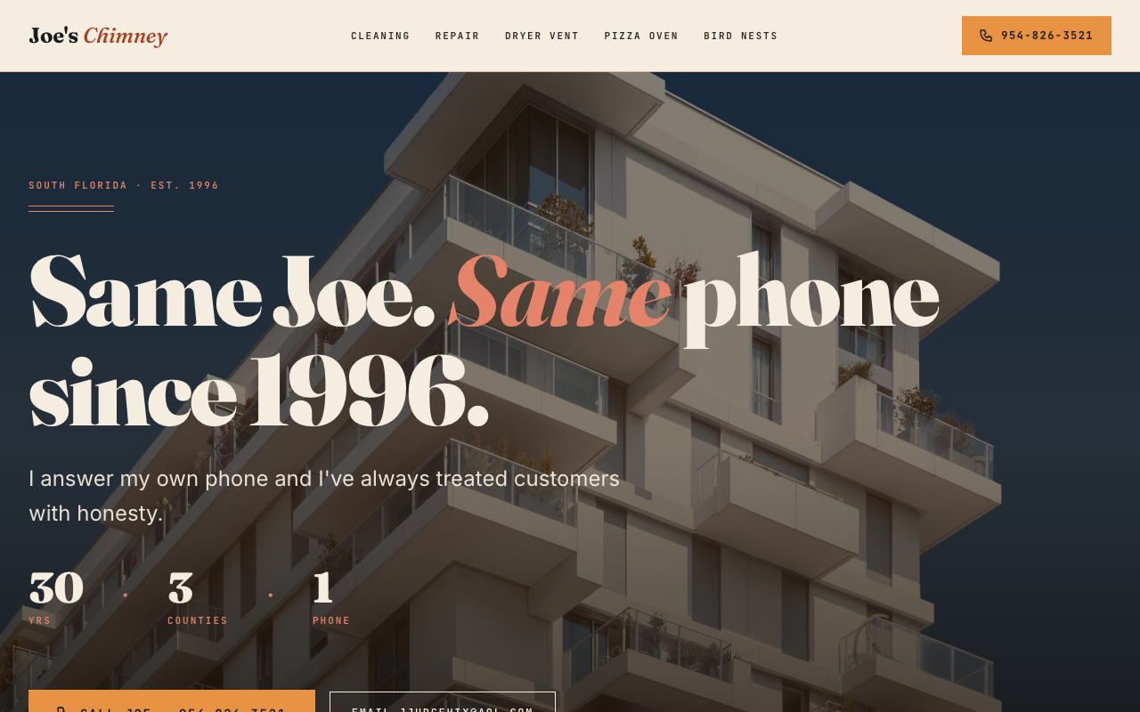 joeschimney.com (joeschimney.com) — website redesigned by WebFactory
