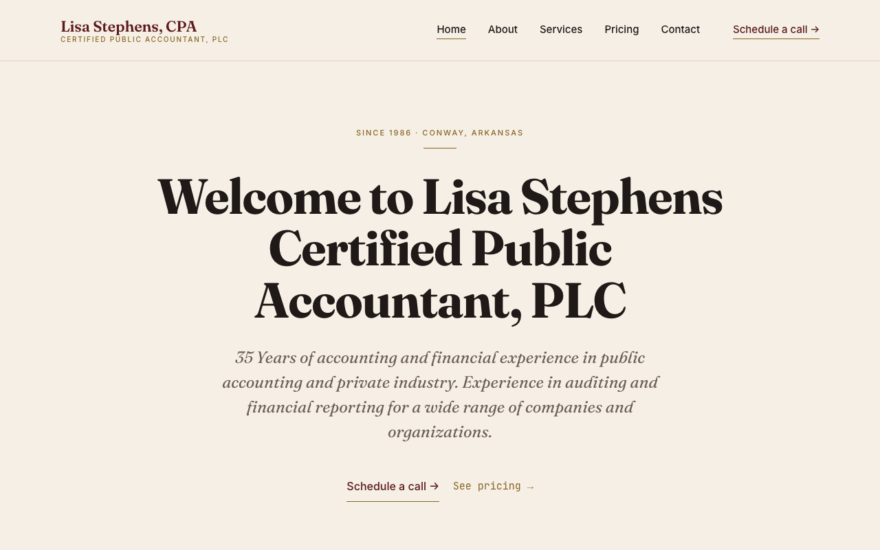 lisastephenscpa.com/index.asp — rebuilt by WebFactory