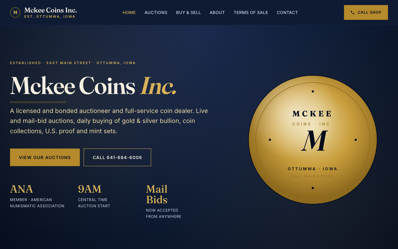 mckeecoins.com — rebuilt by WebFactory