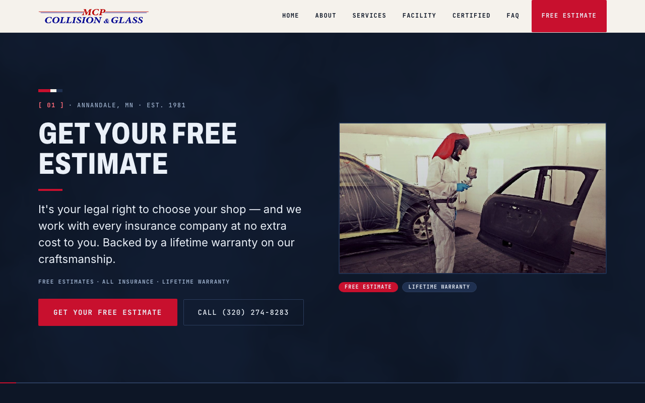 mcpcollisioncenter.com (mcpcollisioncenter.com) — website redesigned by WebFactory