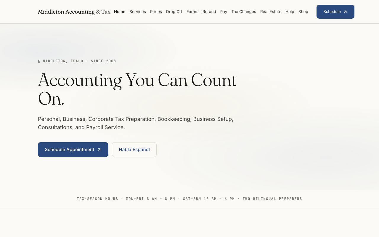 middletonaccounting.net — rebuilt by WebFactory