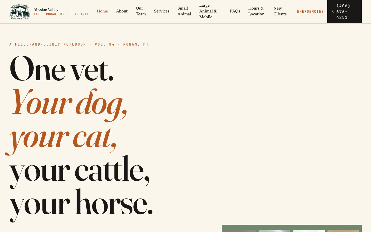 missionvalleyvetclinicmt.com (missionvalleyvetclinicmt.com) — website redesigned by WebFactory