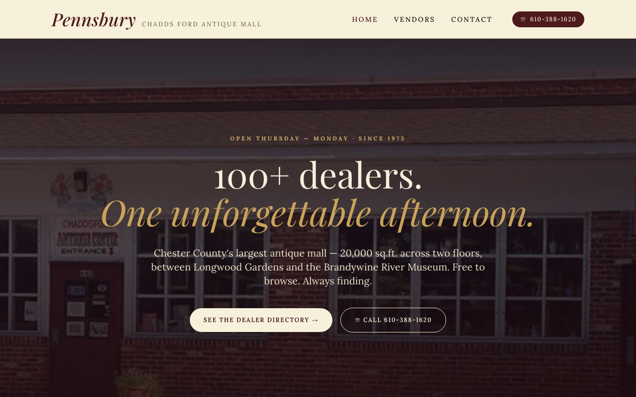 pcfantiquemall.com (pcfantiquemall.com) — website redesigned by WebFactory