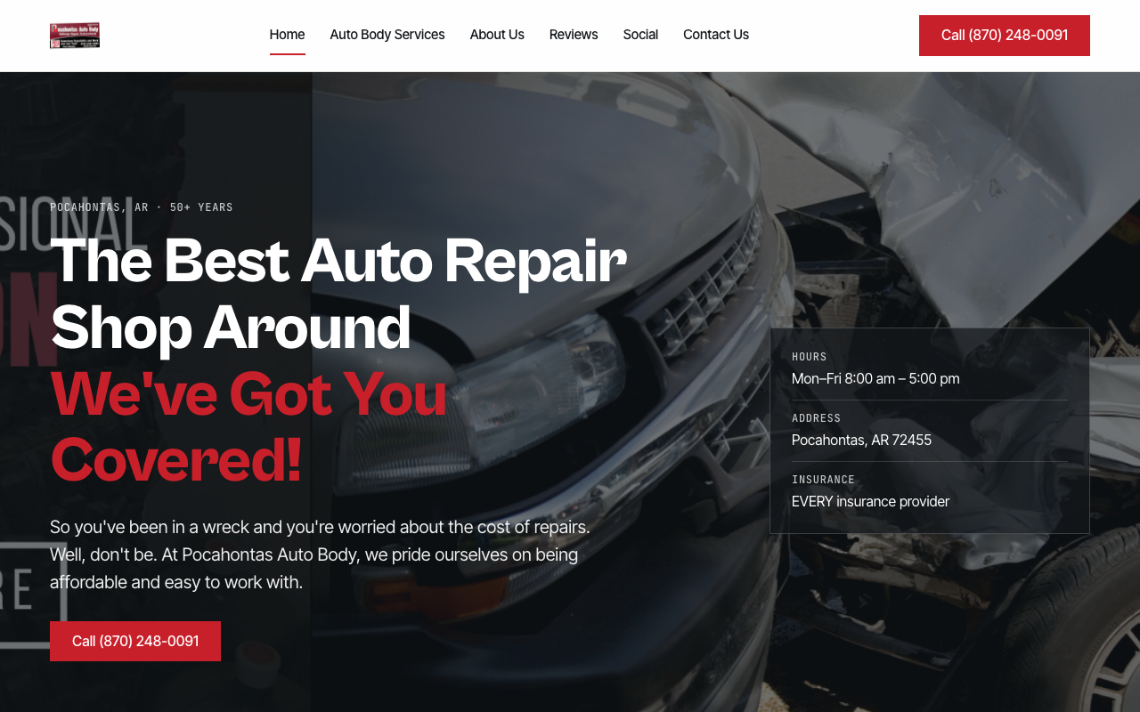 pocahontasautobody.com — rebuilt by WebFactory