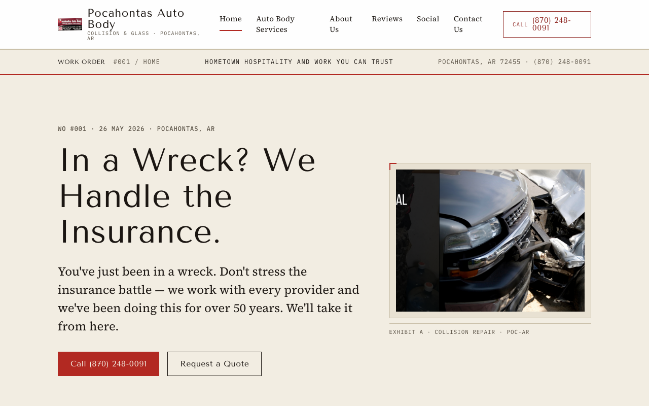 pocahontasautobody.com (pocahontasautobody.com) — website redesigned by WebFactory