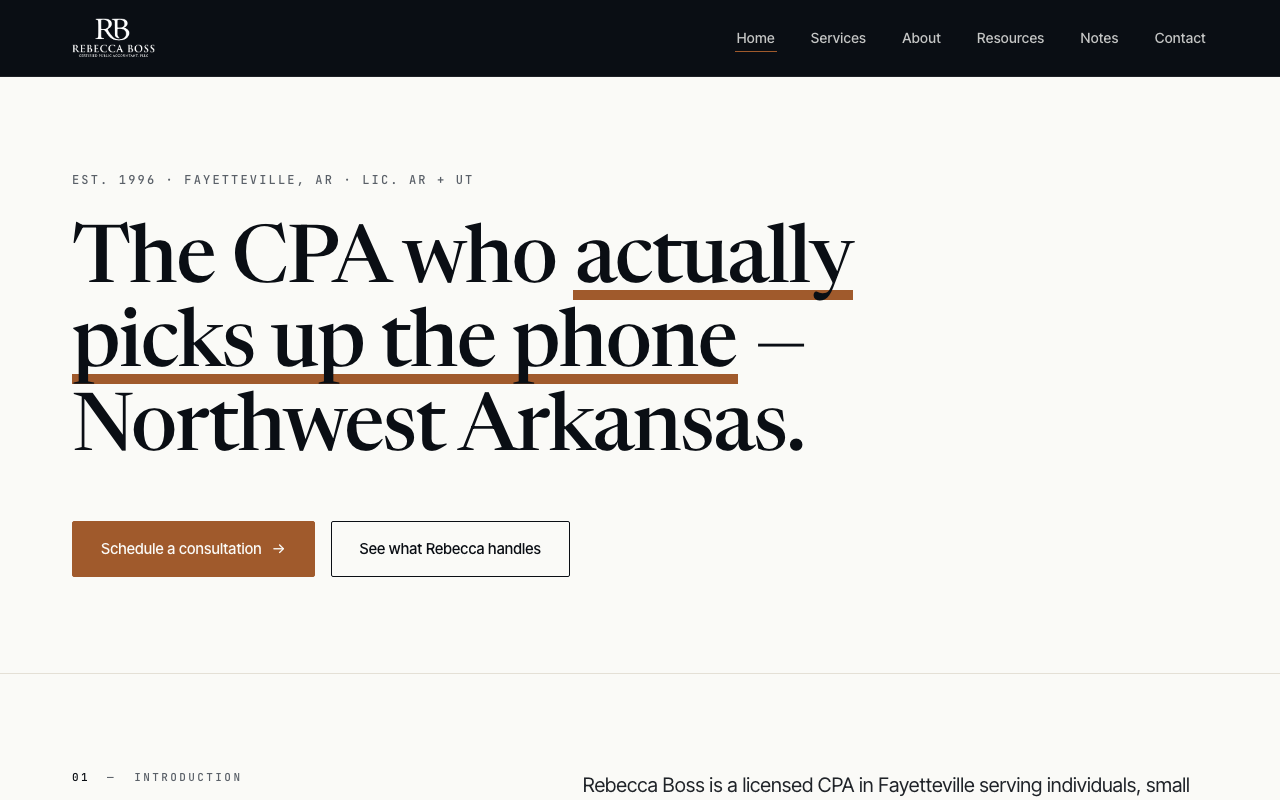 rebeccabosscpa.com (rebeccabosscpa.com) — website redesigned by WebFactory