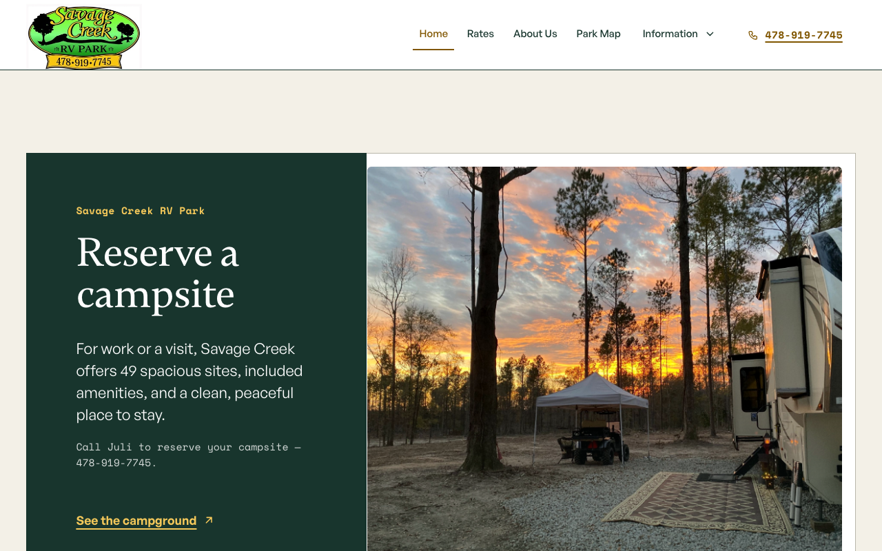 savagecreekrvpark.com (savagecreekrvpark.com) — website redesigned by WebFactory