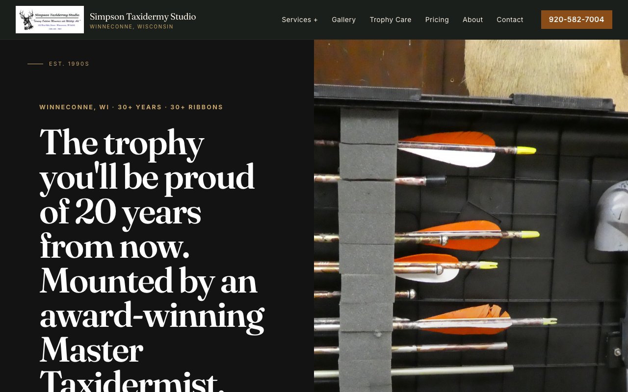 simpsontaxidermy.com (simpsontaxidermy.com) — website redesigned by WebFactory
