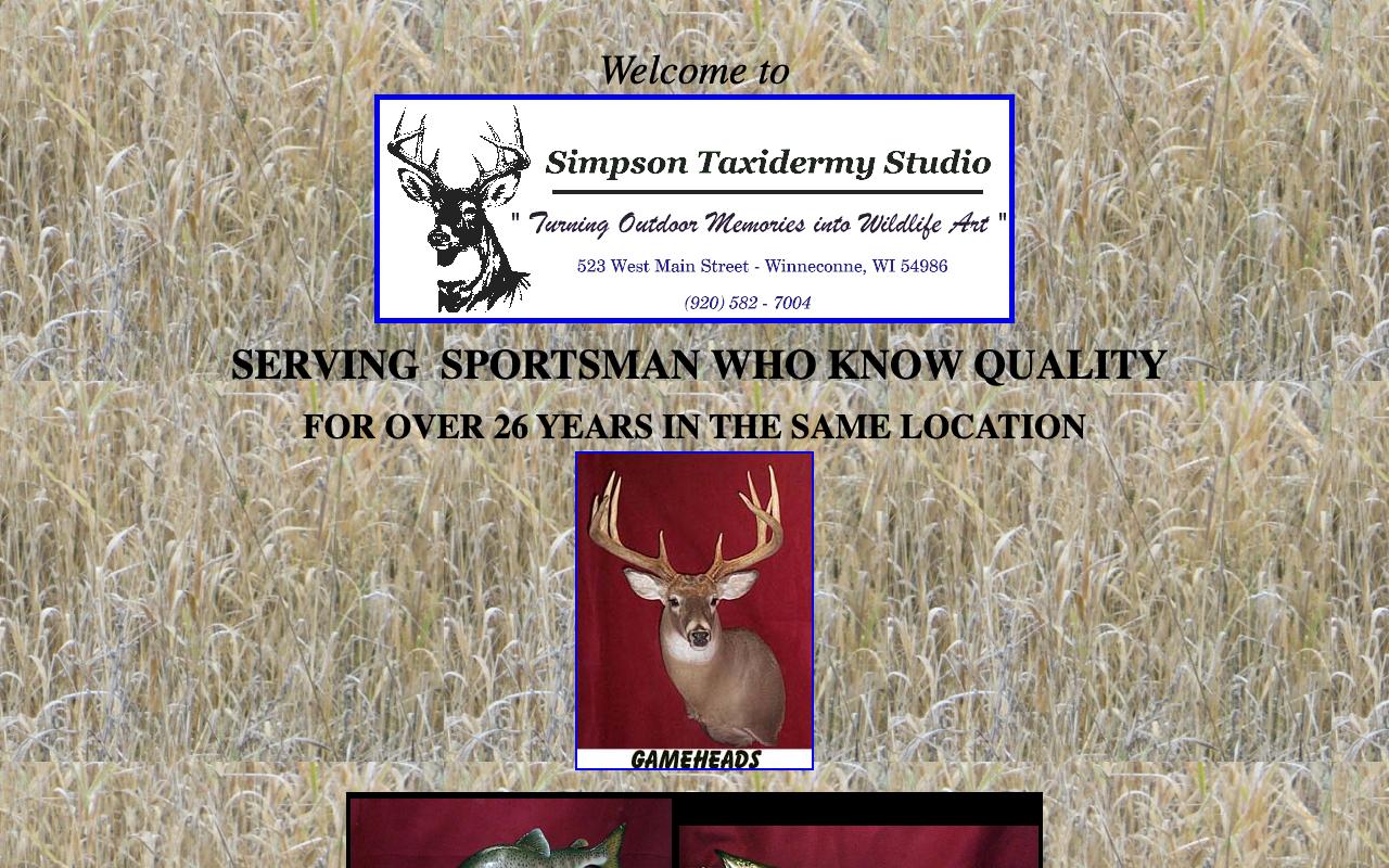 simpsontaxidermy.com — original site