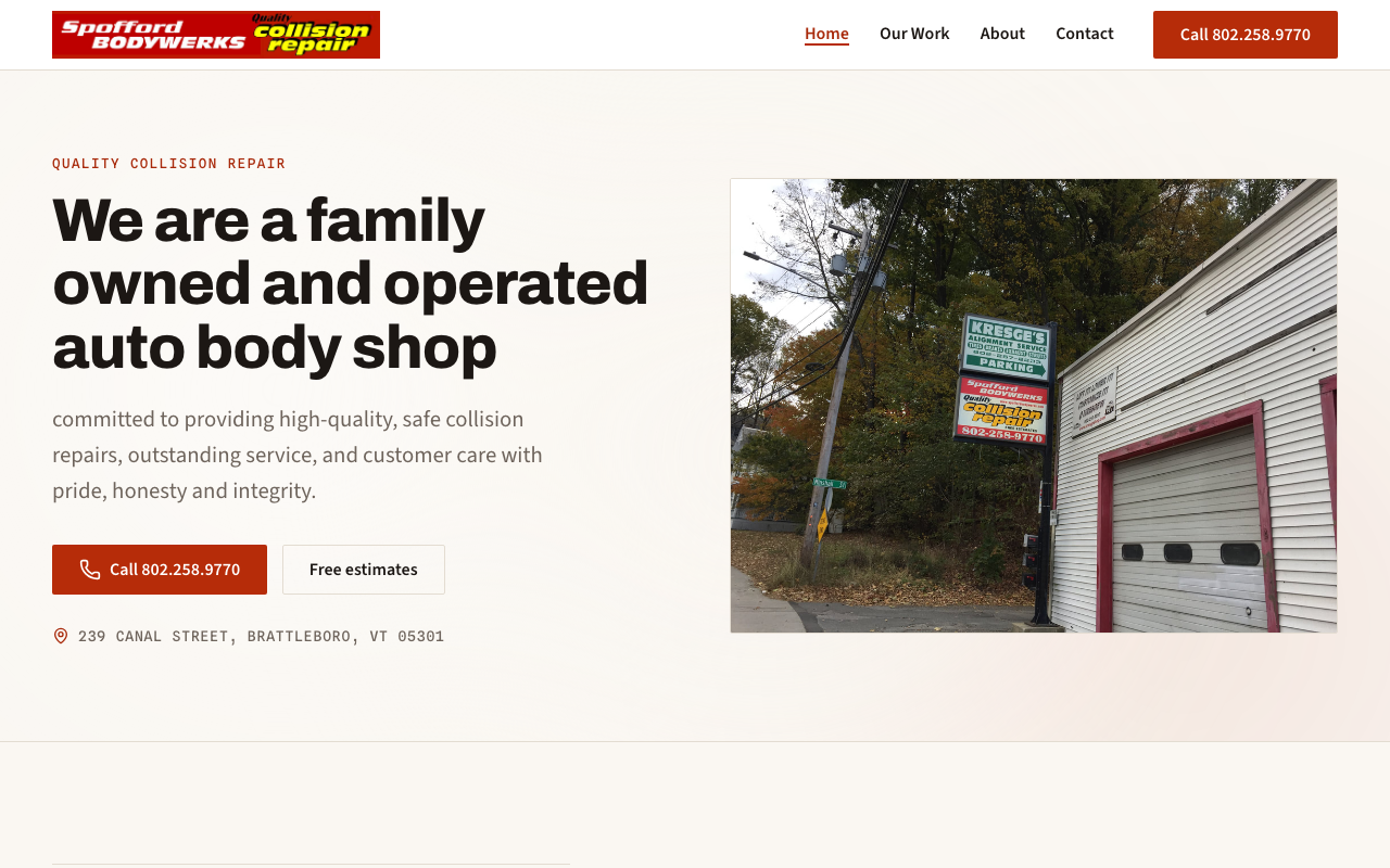 spoffordbodywerks.com — rebuilt by WebFactory