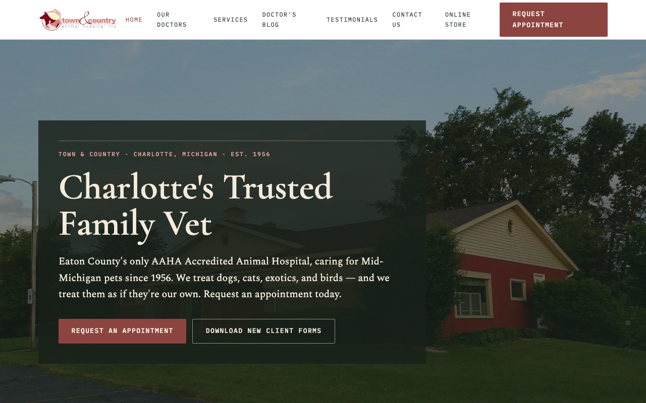 t-c-animalhospital.com (t-c-animalhospital.com) — website redesigned by WebFactory