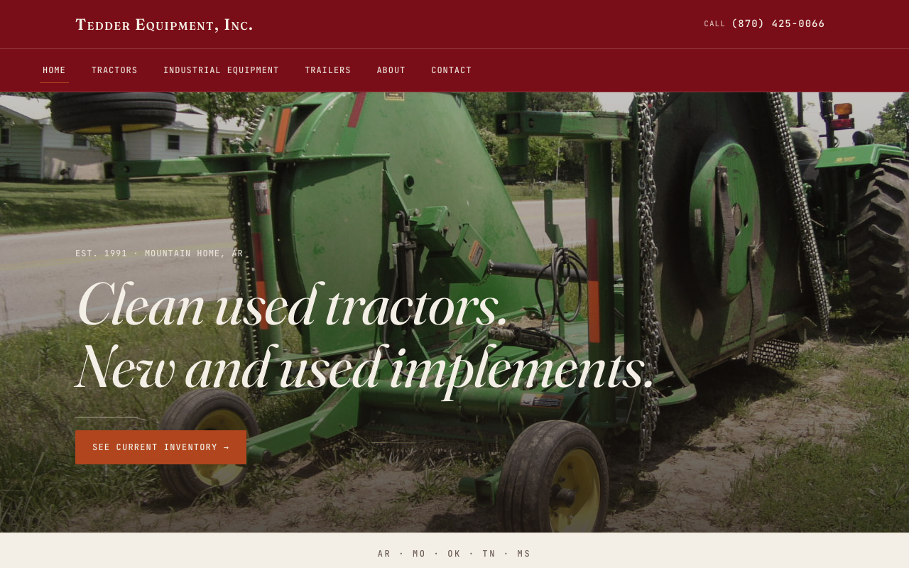 tedderequipmentinc.com — rebuilt by WebFactory