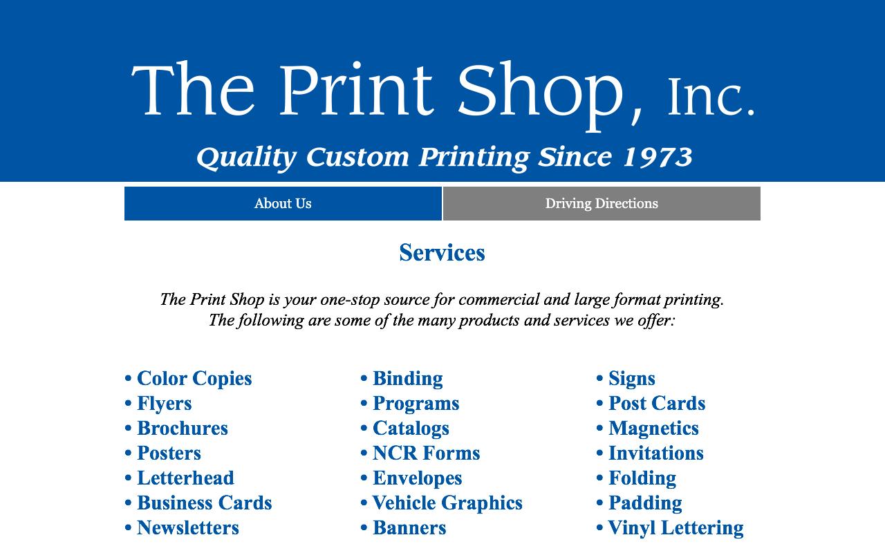 theprintshopinc.net — original site
