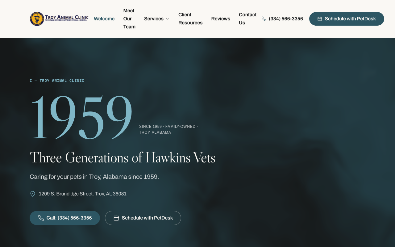 troyanimalclinic.net (troyanimalclinic.net) — website redesigned by WebFactory