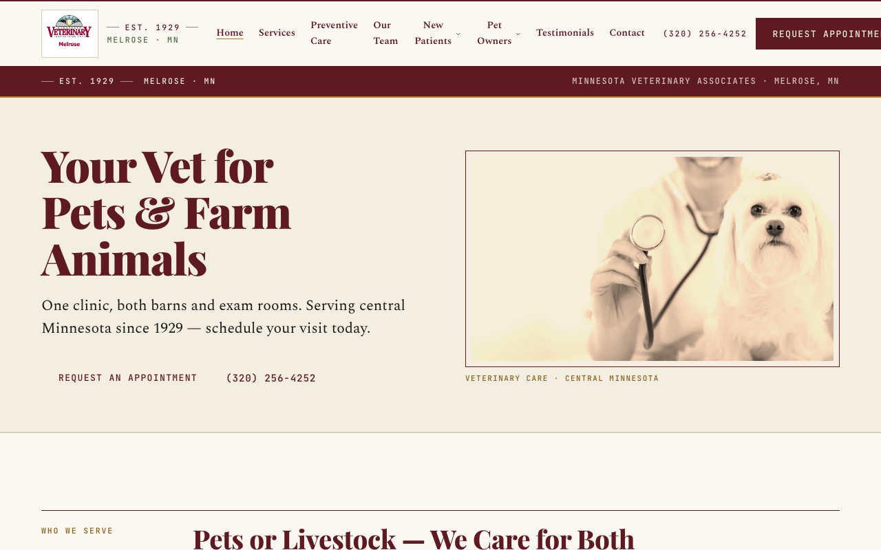vetmn.com (vetmn.com) — website redesigned by WebFactory
