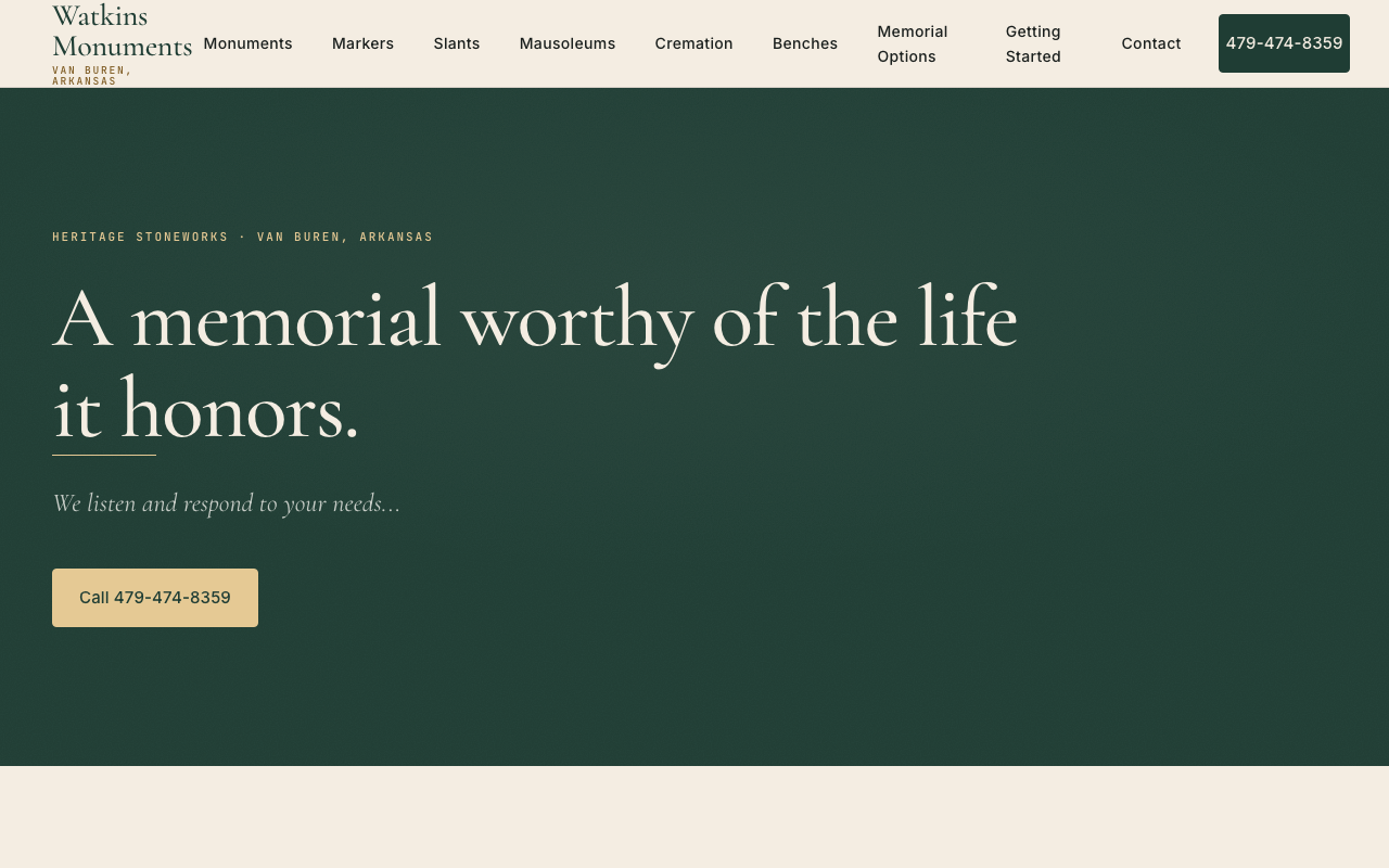 watkinsmonuments.com — rebuilt by WebFactory
